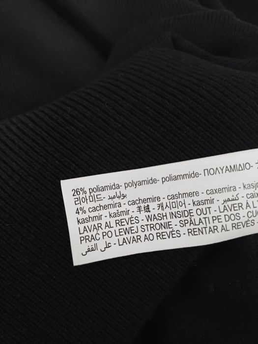 Massimo Dutti wełniany golf oversize czarny sweter z golfem wełna wiskoza kaszmir