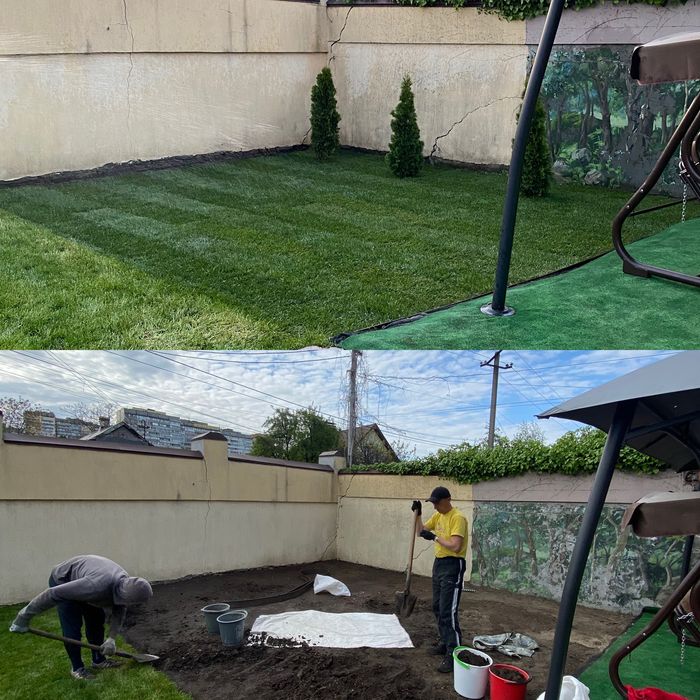 Рулонный/Посевной газон + Автополив + Обслуживание