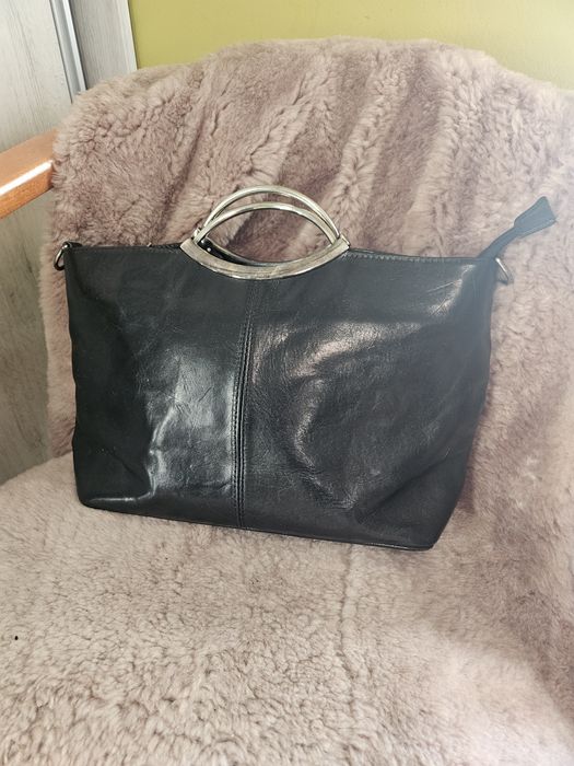Torebka skórzana czarna