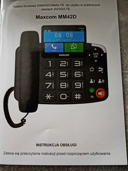 Sprzedam telefon stacjonarny MAXCOM MM42D