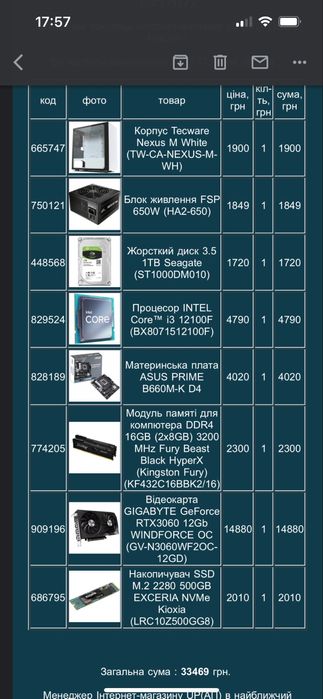 Продам ПК 12100f, rtx3060