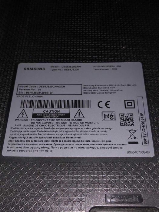 Продам телевізор Samsung UE58J5250, 58" на запчастини.