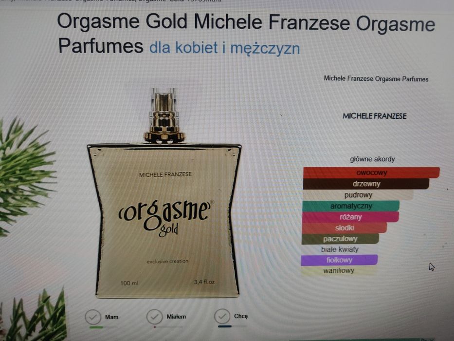 Perfumy Orgasme Gold unisex