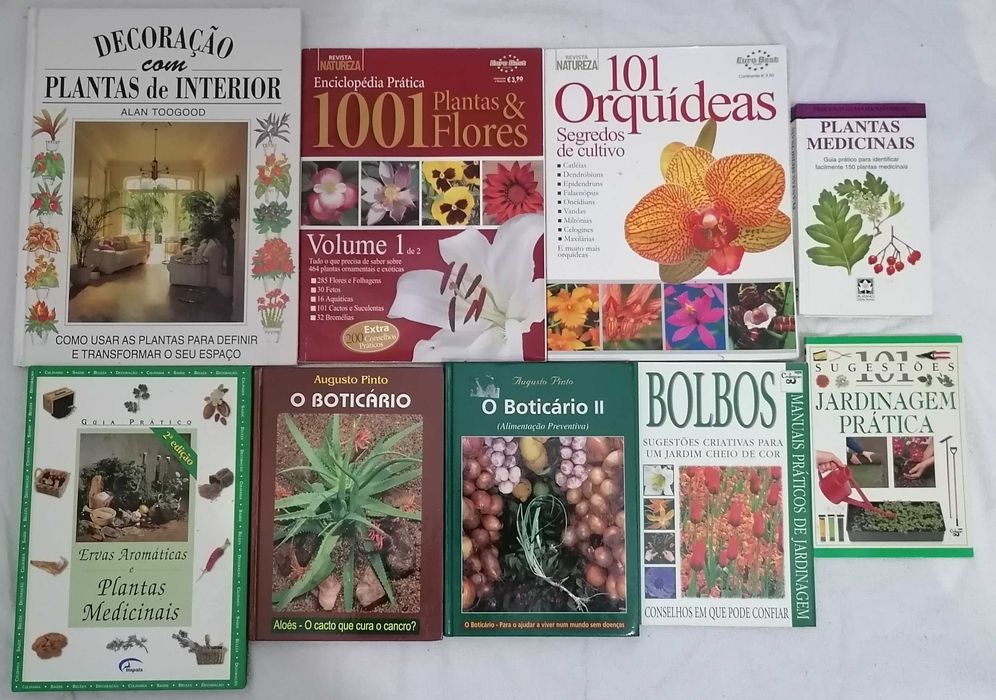 Livros sobre plantas/jardinagem usados de diversos autores