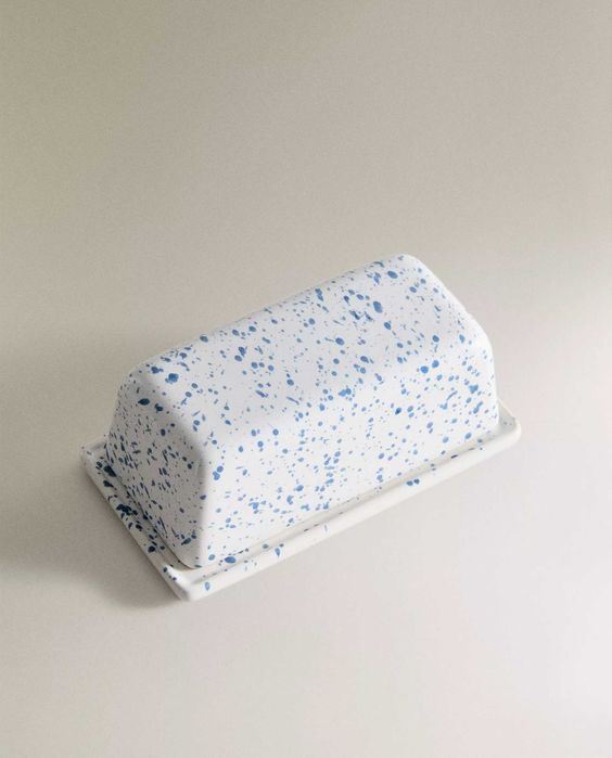 ZARA HOME maselniczka z kamionki kropki plamki ciapki kamionka cermika