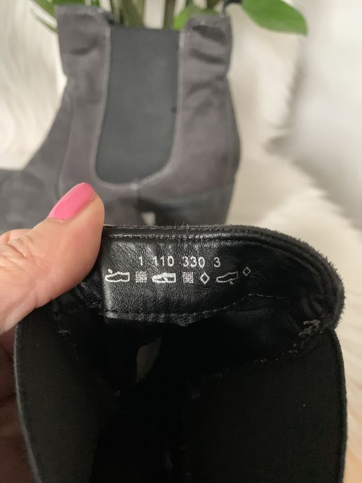 Graceland 38 grafitowe botki obcas słupek