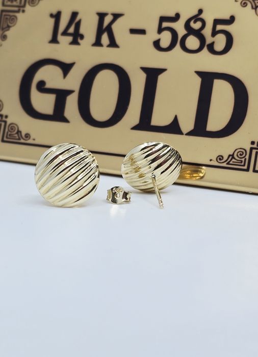 Złote kolczyki wtykane próba 585 14k