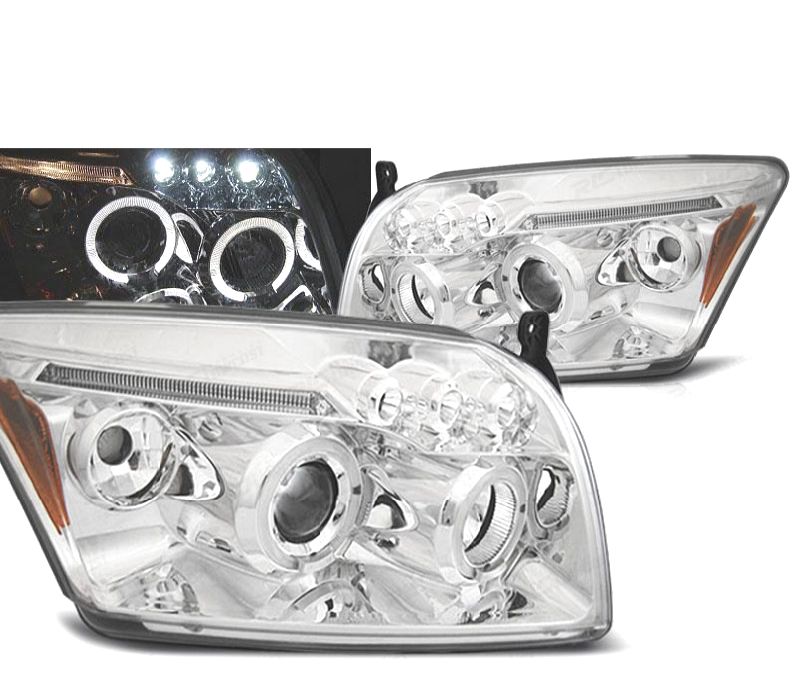 CONJUNTO DE FARÓIS PARA DODGE CALIBER 06-12 LED CROMADOS