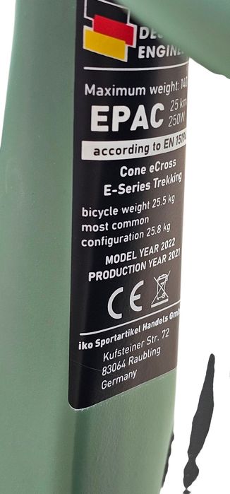 Nowy. Cone E 3 Cross . Bosch Smart.  750Wh.