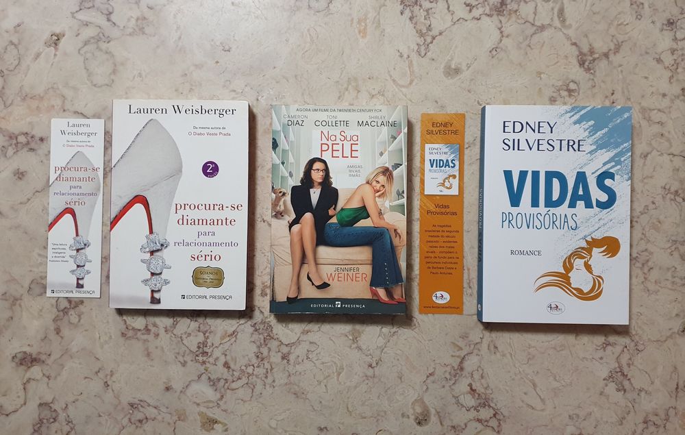 Conjunto de 3 livros usados.