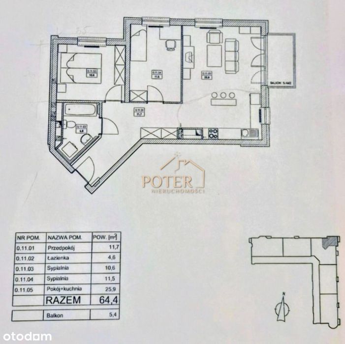 Jagodno| 3 pokoje | Balkon | Komórka lokatorska !