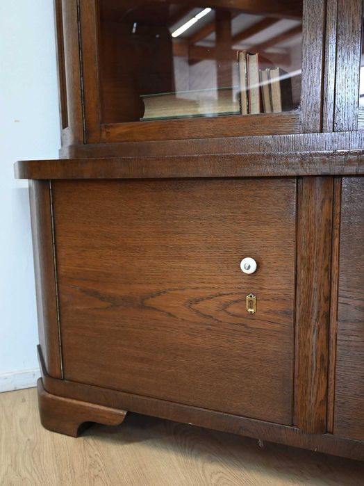 kątnik dębowy art deco witryna s043012