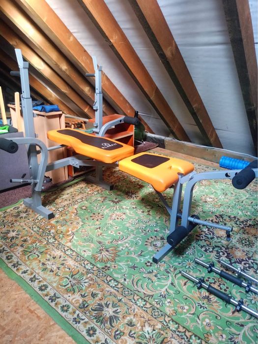 Atlas siłownia domowa sztanga gryf ciężarki