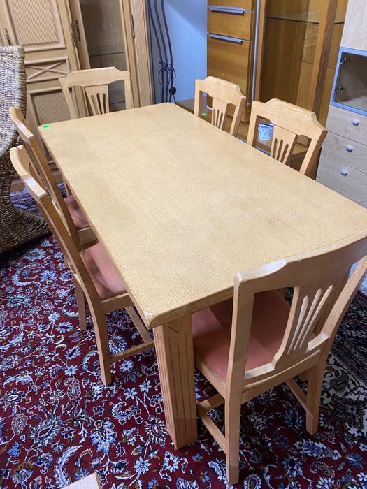Stół +  6 krzeseł – komplet drewniany  DOWOZ DO DOMU