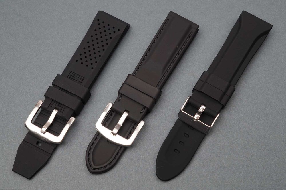 Силіконові, гумові ремінці на годинник, браслет ремінець 18 20 22 24