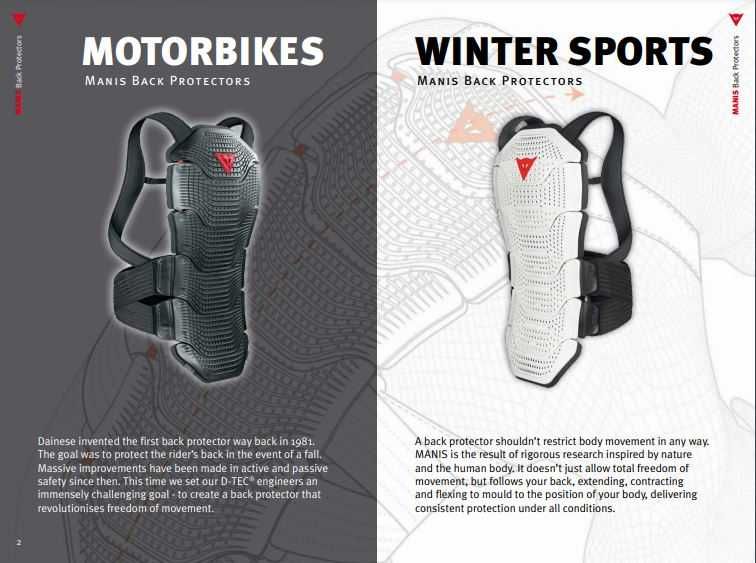 Proteção de coluna NOVA Dainese D1 Manis 49 (50% DESCONTO) Tam S-M