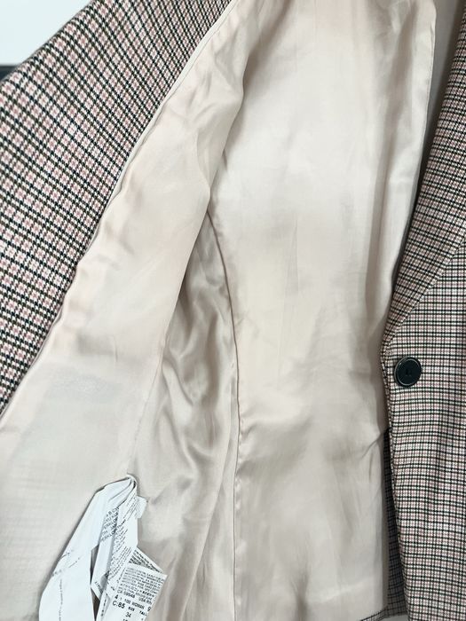 Marynarka o prostym kroju w kratę żakiet damski Mango XS 34