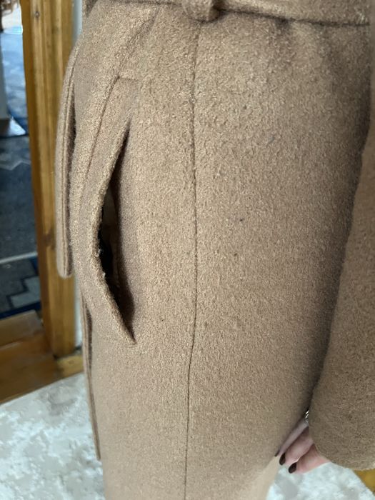 Пальто зимове, шерстяне пальто, пальто кемел, бежеве пальто