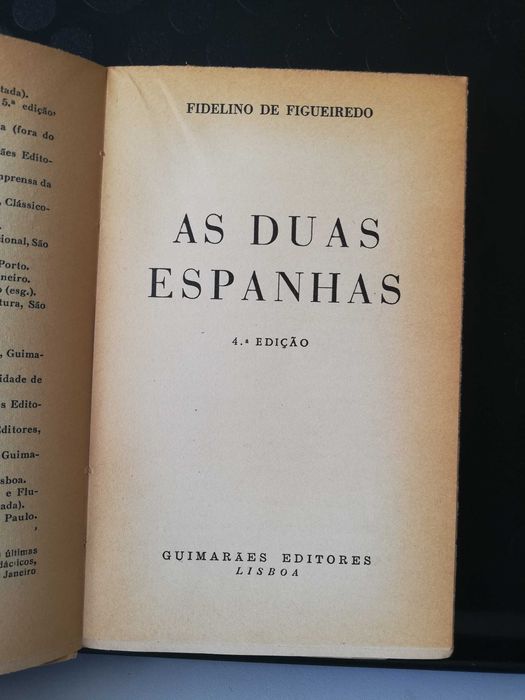 As duas Espanhas - Fidelino de Figueiredo, Guimarães Editores, 1959