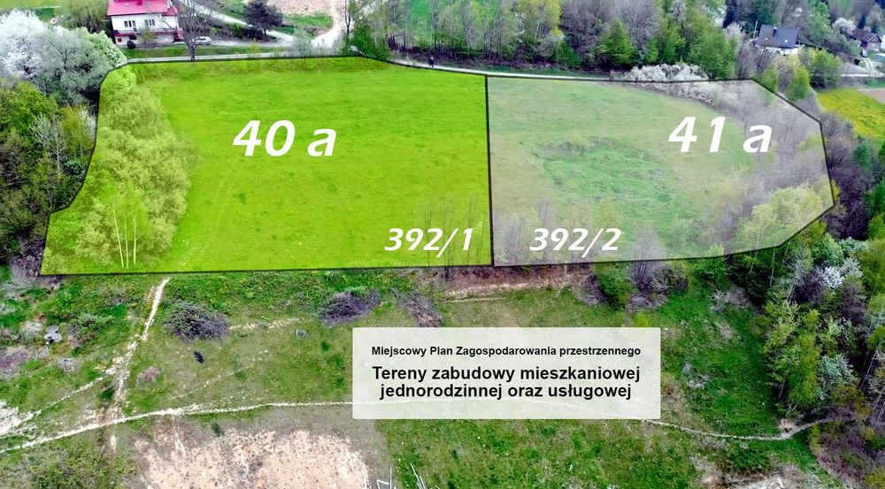 Malowniczo położona działka w Przydonicy w gminie Gródek nad Dunajcem