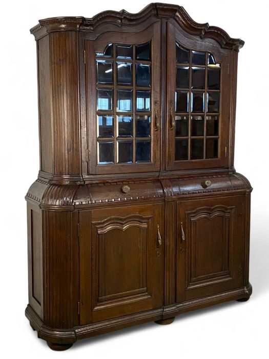 Antyczny kredens ludwikowski ok. 1900 r. dębowy witryna biblioteka