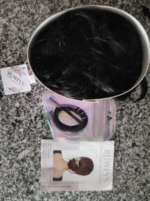 aplique de cabelo humano preto natural  para penteados