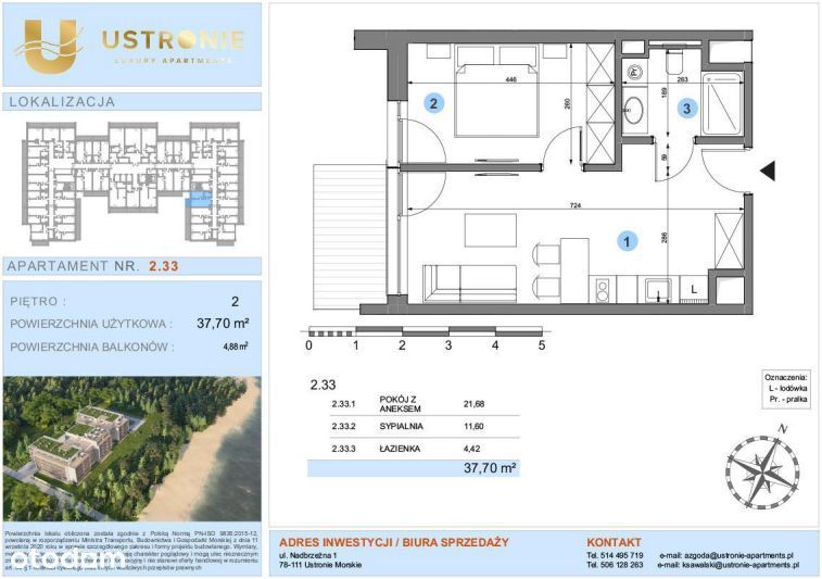 2-pokojowe mieszkanie 37m2 + balkon Bezpośrednio