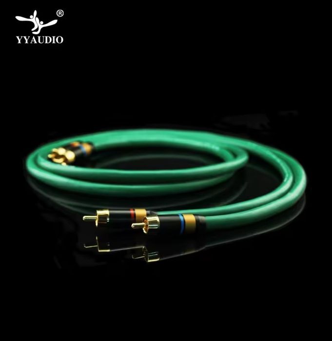 Kabel Interconnect YYaudio 2RCA/2RCA 6N OFC Posrebrzany  DŁ.0,75M