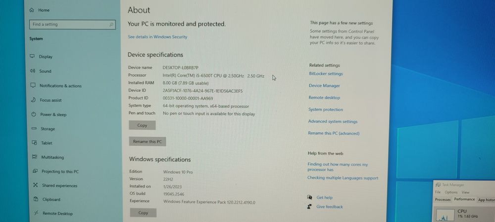 ПК HP ProDesk 600 G3 mini Core i5-6500T 2x4Gb SSD M.2 256GB NVME Wi-Fi