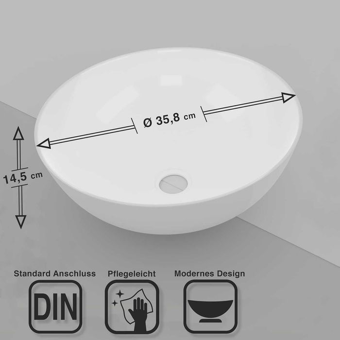 Okrągła umywalka  z efektem lotosu  Umywalka nablatowa