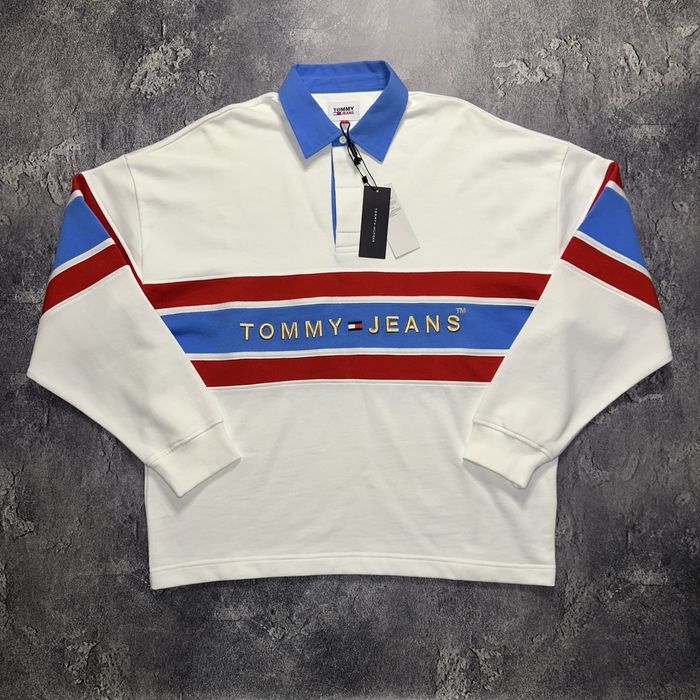 Tommy Hilfiger кофта поло з довгим рукавом S oversize білий HOBA