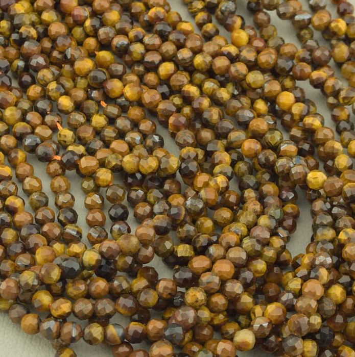 Нитки бусин натуральный Тигровый Глаз.Низка бусин Тигрове Око.