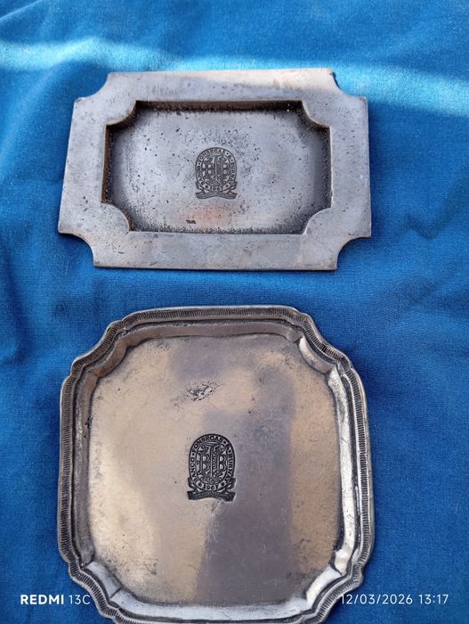 2 peças estanho Banco Fonseca e Burnay