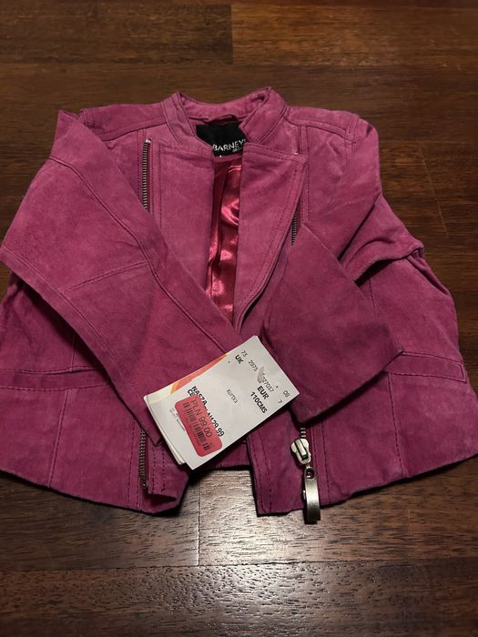 Elegancka ramoneska zamsz dla dziewczynki 110 z metka