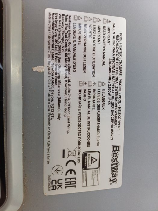 Aquecedor piscina Bestway