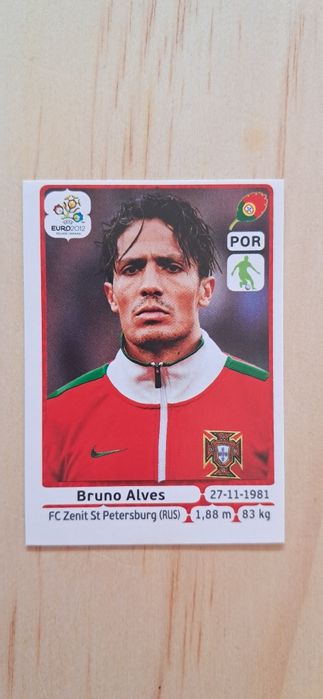 Cromo futebol de Bruno Alves(Euro 2012)da Panini