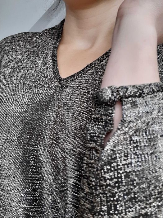 brokatowa bluzka długi rękaw