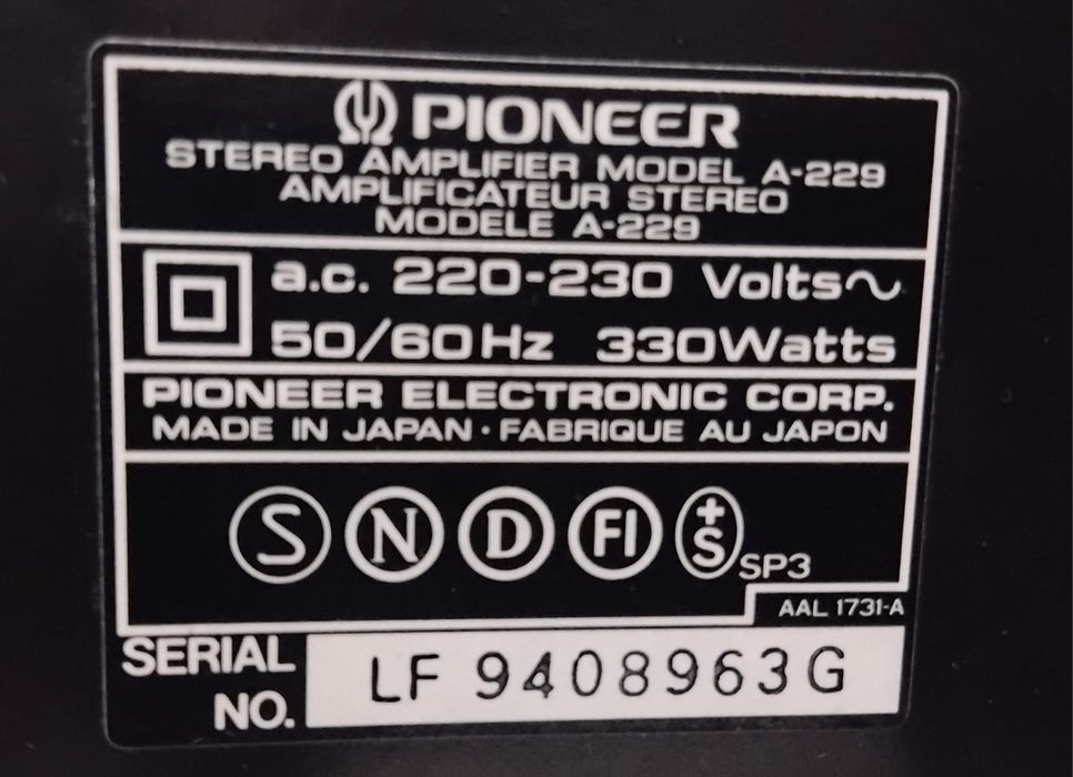PIONEER amplificador A-229