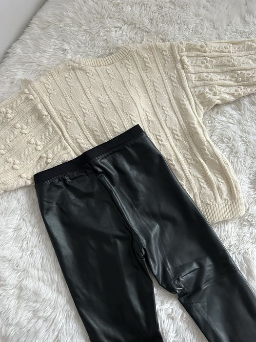 Шкіряні лосинки і светрик Zara 116р