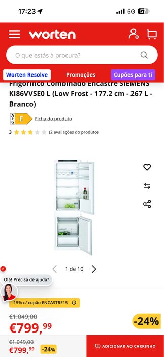 Frigorífico Combinado Encastre SIEMENS KI86VVSE0 L (Low Frost