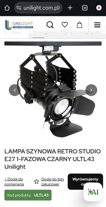 Lampa NOWA vintage studio UNILIGHT