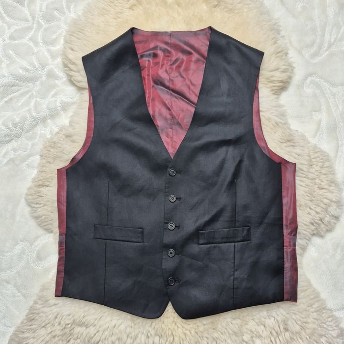 Kamizelka garniturowa M Czarna 100 % Welna