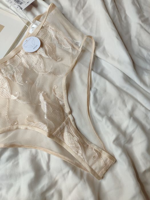 Трусики труси висока посадка з високою посадкою талією сітка мереживо