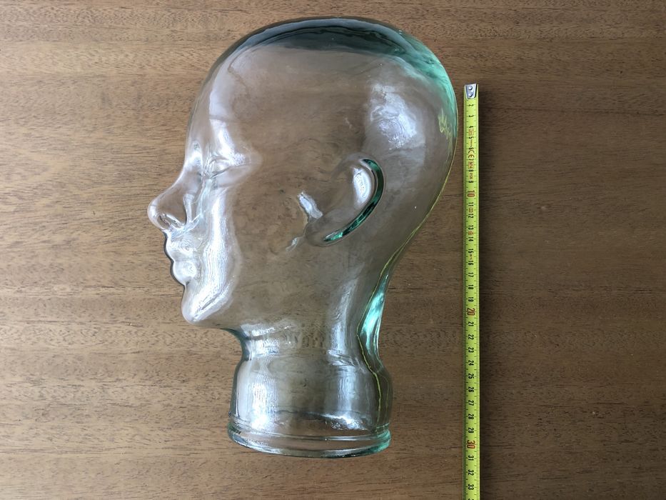 Expositor Cabeca em Vidro / vintage / tamanho real