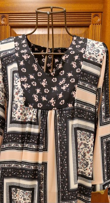 Wizytowa TUNIKA SUKIENKA w stylu indyjskim patchwork rozm.L-XL jak now