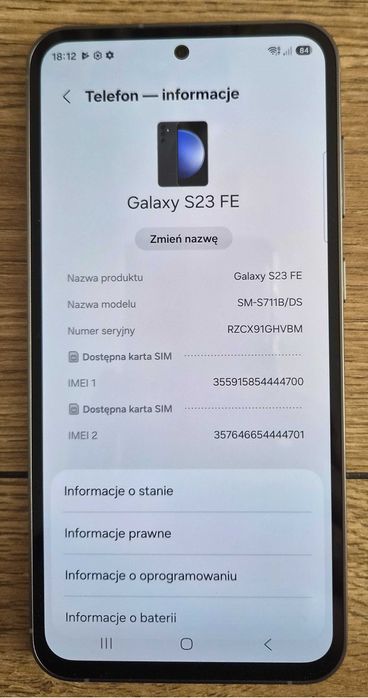 Telefon Samsung Galaxy S23 FE 128GB Grafitowy