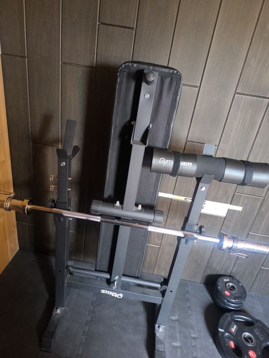 Siłownia - gryf olimpijski, ochraniacz na gryf, ławka, obciążenie 50kg