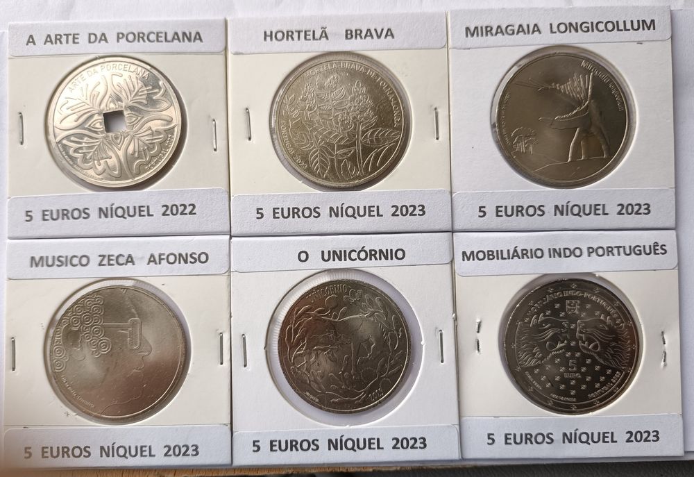 56  Moedas Comemorativas Portuguesas De 5 Euros
