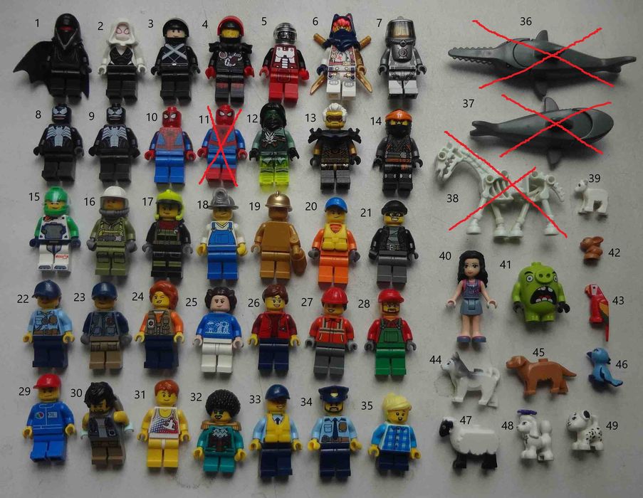 Минифигурки LEGO Лего оригинал 49 штук разных