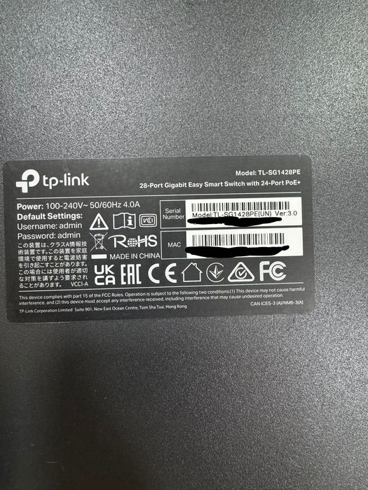 TP-Link TL-SG1428PE PoE+ Switch 24 Portas Gibabit